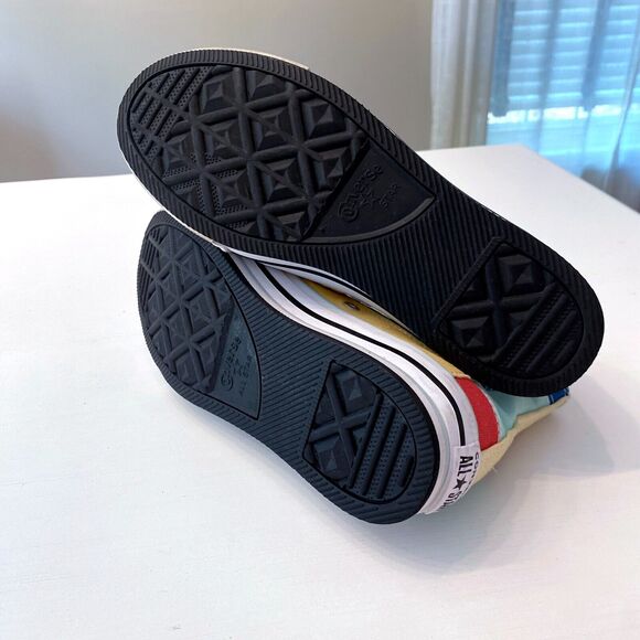 Converse Kids Chuck Taylor Hi‎ Multicolor Color Block Sneakers A02026C US Size 6 - Picture 8 of 11